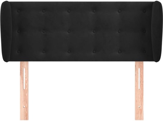 vidaXL - Hoofdbord - met - randen - 83x23x78/88 - cm - fluweel - zwart
