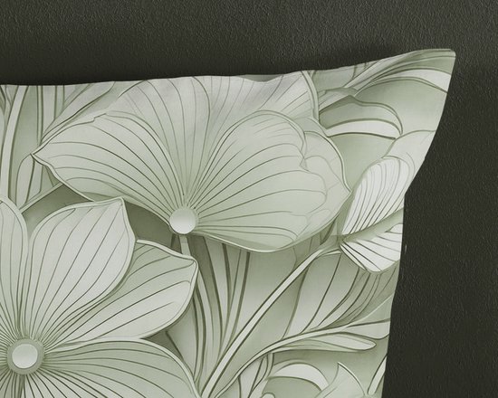 Good Morning dekbedovertrek bloemen - 2 persoons 200x200/220 cm - Groen - 100% Katoen renforce van Merkloos — afbeelding 3