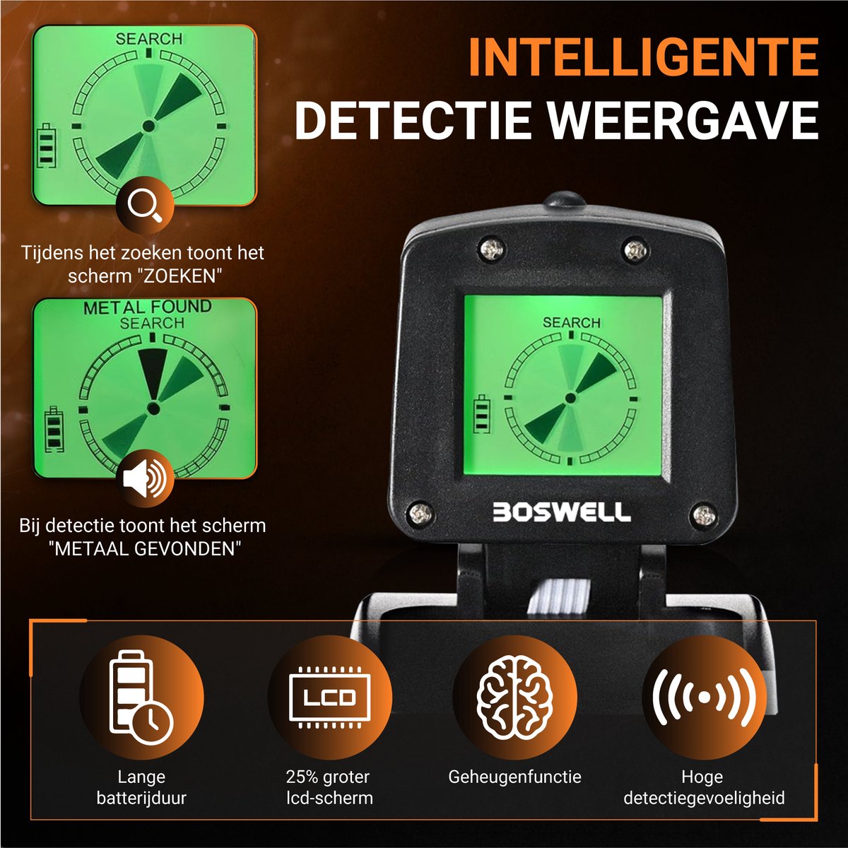 BOSWELL Metaaldetector - Pinpointer - Metaaldetector voor Kinderen - Metaaldetector Kind - Verstelbare Hoogte - Incl. Rugzak, Fluitje, Kompas, Zaklamp, Vergrootglas, Schep, Hark — afbeelding 2