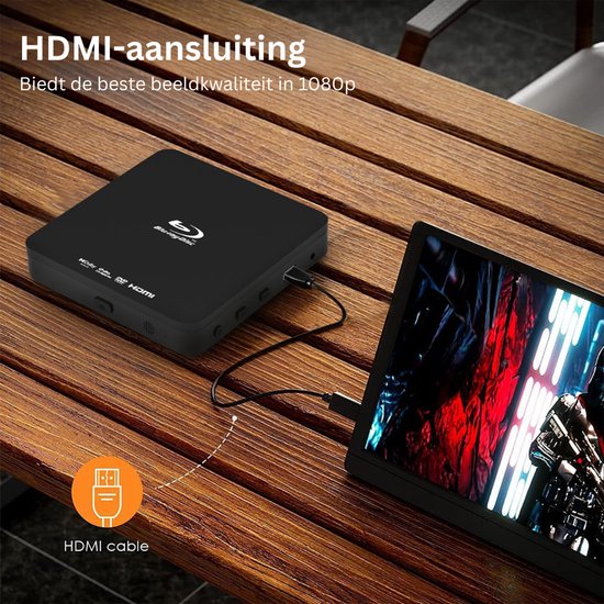 White-Label® DVD Speler met HDMI - Blu Ray Spelers - Externe DVVD Speler — afbeelding 4