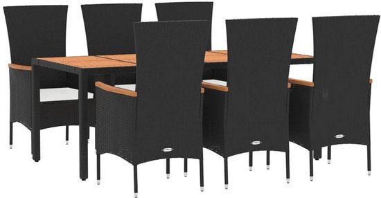 vidaXL-7-delige-Tuinset-met-kussens-poly-rattan-zwart