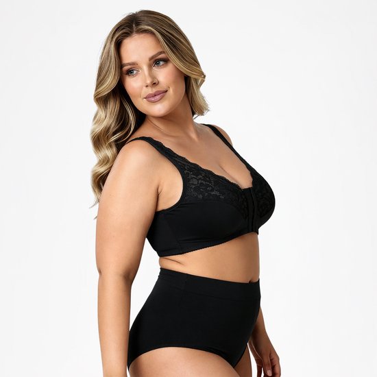 BH Push up femme fermeture devant - BH avec armatures - Taille XL - Zwart - Soutien- BH Comfort - soutien-gorge post-opératoire - BH sans armatures - BH rembourré - BH invisible - Soutien- BH de maintien - Soutien-gorge femme