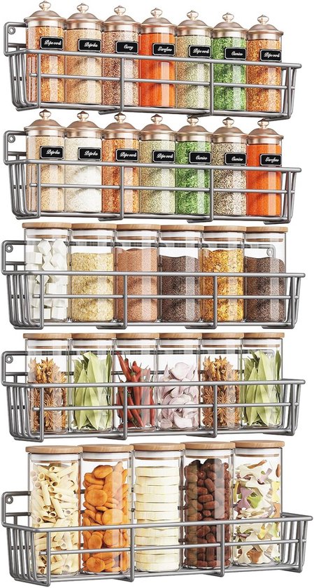 MIUMUIR Wandmontage Spice Rack,Spice Rack Organizer Met