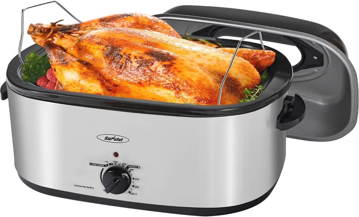 Grote Elektrische Ovenschotel met 22 Liter en Afneembare Pan, Zelfreinigend en Warmhoudfunctie