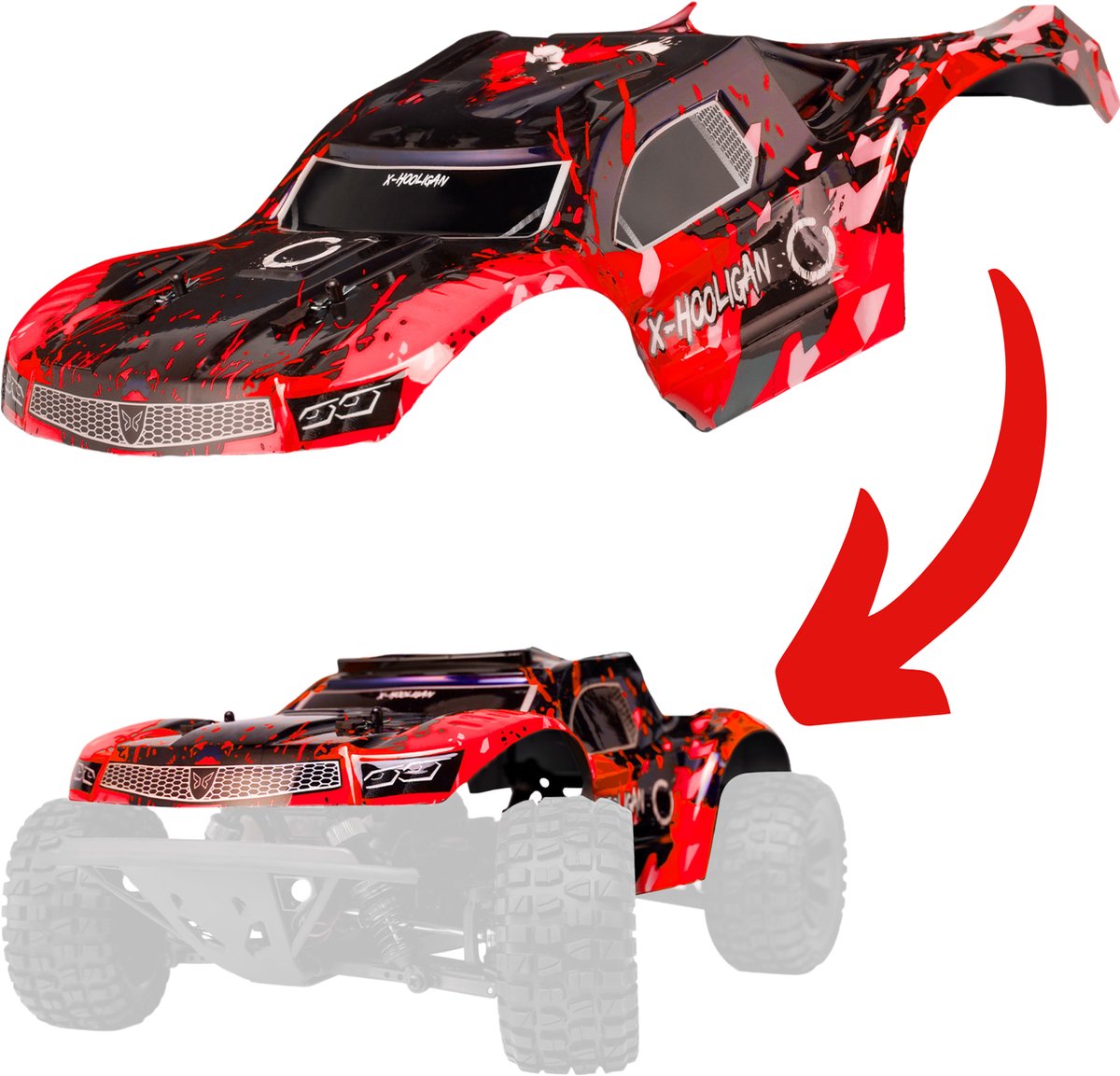 Overmax X-Horizon RC Auto 4x4 – 30 km/u – LED Verlichting, Dubbele Accu tot 40 min