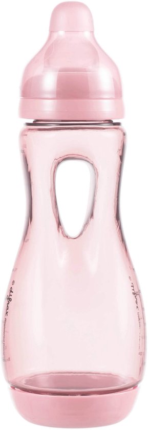 Difrax Babyfles Handgreep - 240 ml - Roze - 1 Stuk - Anti Koliek