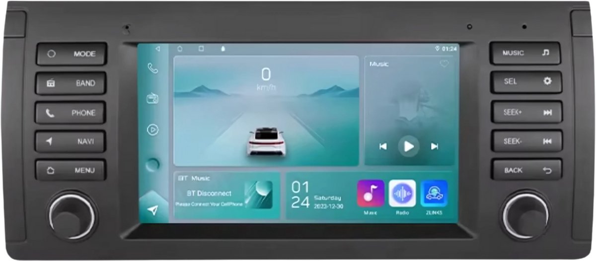 Autoradio met bluetooth - Carplay - Voor BMW X5 E53/ E39/ M5 (1996-2003) - Geschikt voor Apple en Android - Stereo - Navigatie - Navigatiesysteem auto - 1GB 32GB