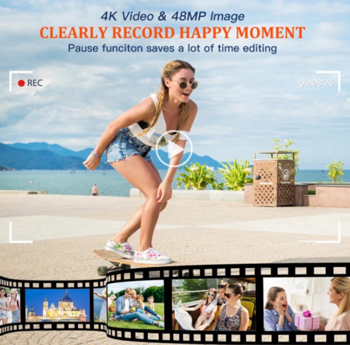 4K Vlogging Camera 48MP met Autofocus thumbnail 2
