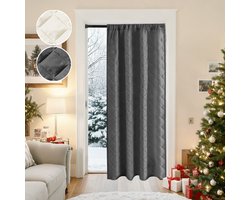 MUPOO Isolerende thermische Gordijnen verduisterend verduisterend Kant En Klaar 280gsm Met Plooiband - Meerdere Ophangmogelijkheden, Koud, Warmte, Lichtblokkering, Zware Qualiteit, Gratis Tiebacks-Voor Raam/Deur/Slaapkamer/Woonkamer -Grijs-140x220cm