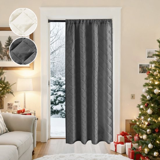 MUPOO Isolerende Gordijnen Kant En Klaar 280gsm Met Plooiband - Meerdere Ophangmogelijkheden, Koud, Warmte, Lichtblokkering, Zware Qualiteit, Gratis Tiebacks - Voor Raam/Deur/Slaapkamer/Woonkamer - Grijs - 140x220cm