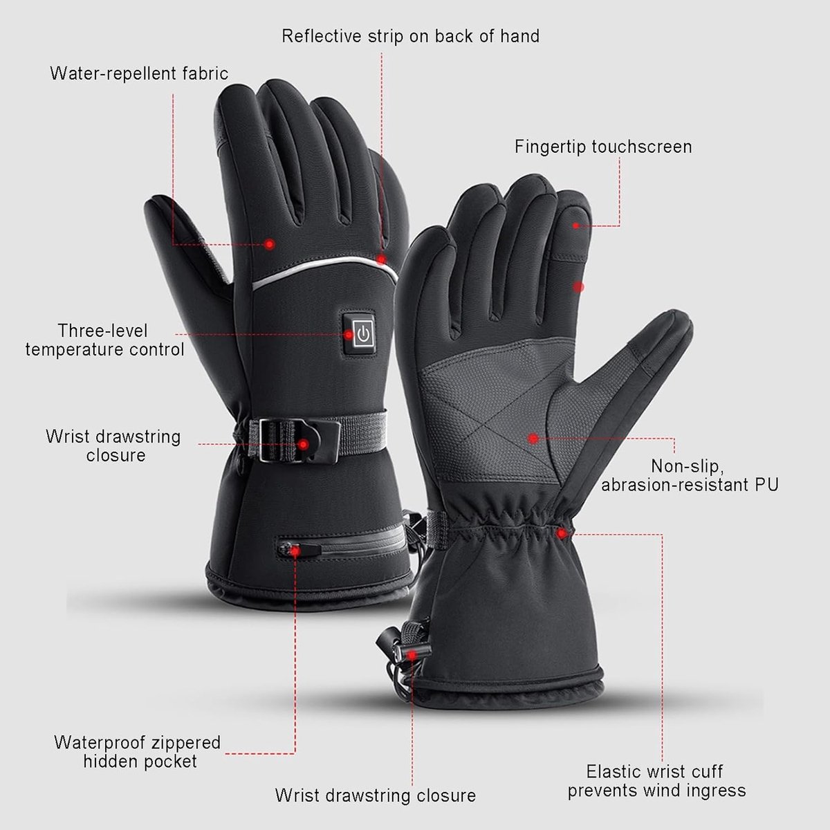 Verwarmde Handschoenen - Elektrische handschoenen - Waterdichte En Zachte Winter Handschoenen - Met Touchscreen - Voor Fietsen Motorrijden Skiën Wandelen En Buitensporten — cadeau in Sport & Outdoor - foto 5