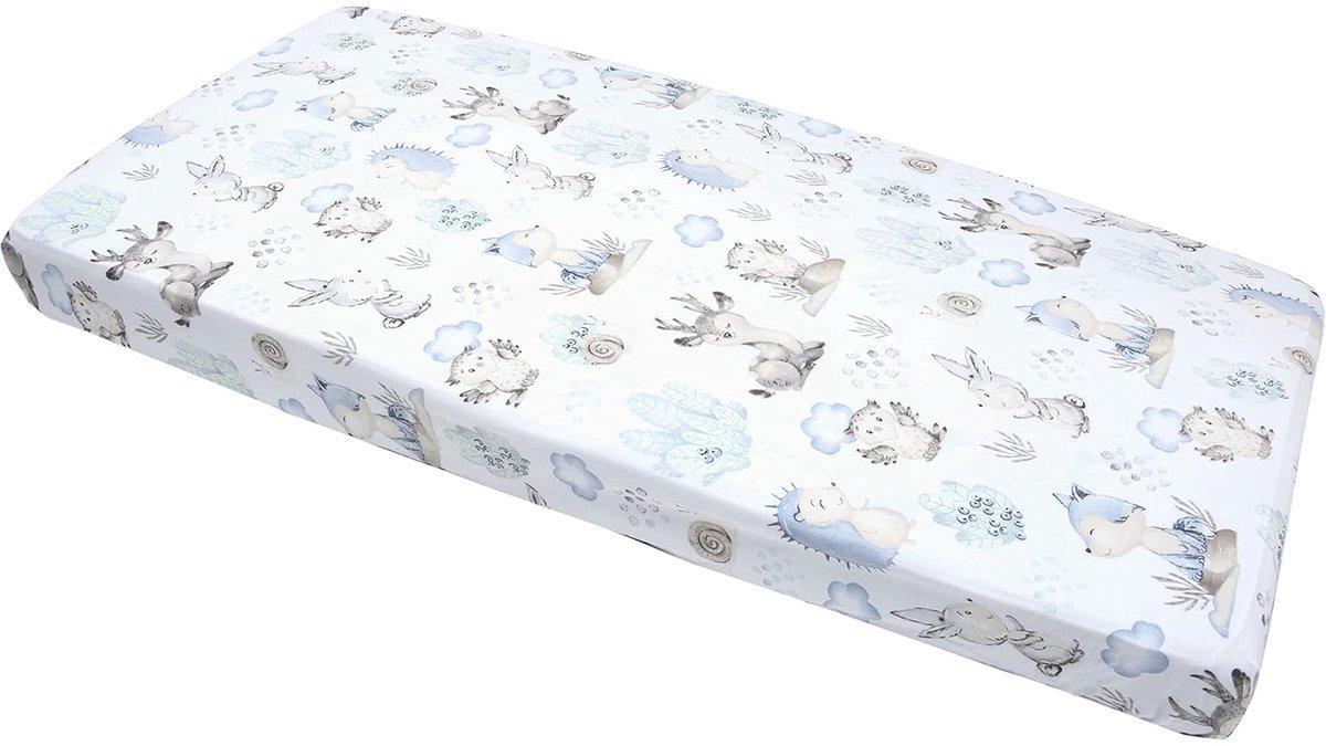 Stunq® Zachte en Ademende Katoenen Baby Bedhoezen - Konijnen en Eekhoorns Motief