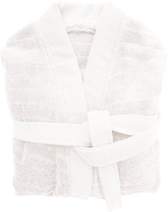 Heckettlane Badjas Katoen Prestige - White - Maat L - Badjas 100% Katoen - Badjas / Kamerjas Dames - Badjas / Kamerjas Heren