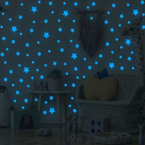 2 pièces - Étoiles Glow in the dark - Stickers Glow in the dark - Muursticker Chambre d'enfants et Chambre de bébé