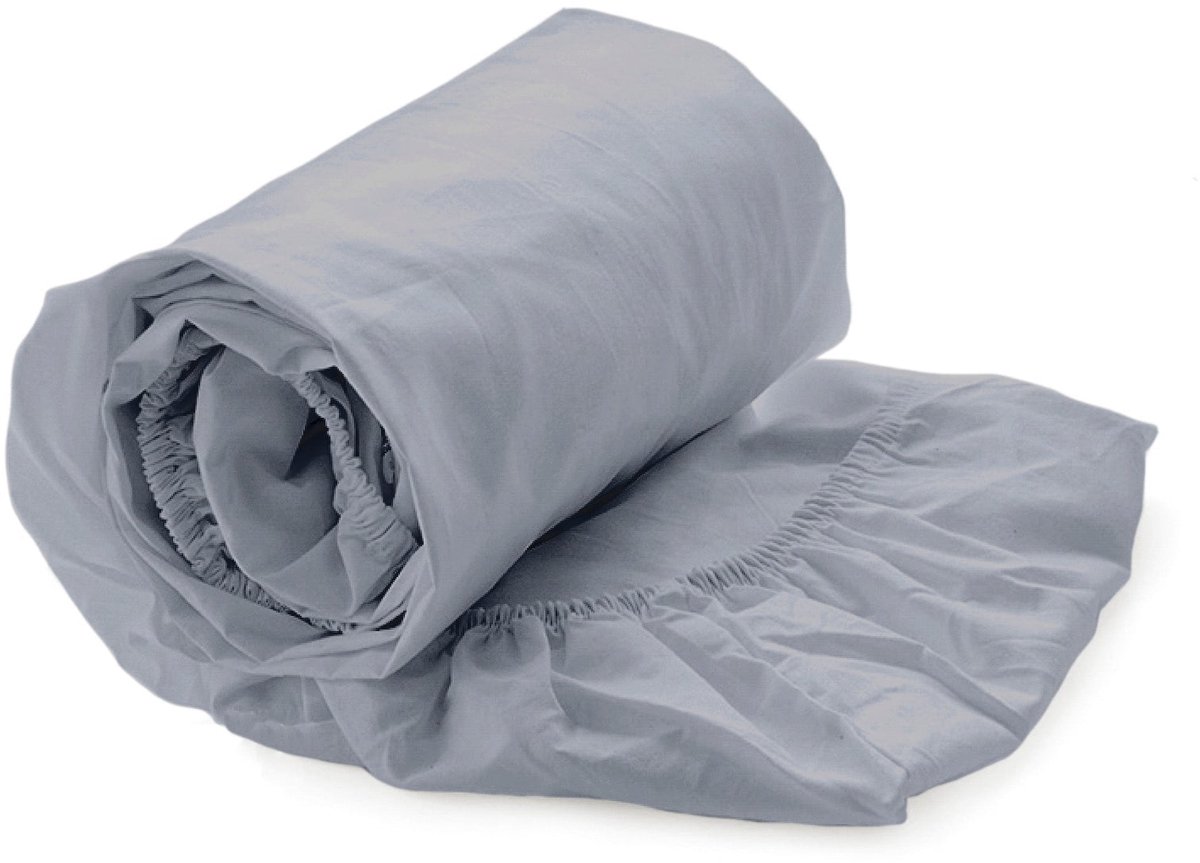 Yellow Hoeslaken Katoen Perkal 40cm Hoekhoogte Suite Mumbai - Delicate Blue - 140x200 cm - 100% Katoen-Perkal - Tweepersoons