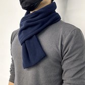 Unisex Fleece Sjaal Stijlvol Effen En Warm Dekenachtig Model Marineblauw Eén Maat Geschikt Voor Heren En Dames Winteraccessoire