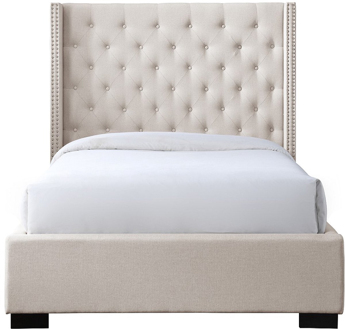 Vente-unique Bedframe stof beige 120 x 200 cm MASSIMO