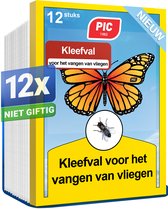 PIC Raam Vliegenstickers - 12x Vliegenvanger Raamstickers, Effectieve Vliegenval Stickers met Vlinder Ontwerp