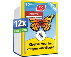 PIC Raam Vliegenstickers - 12x Vliegenvanger Raamstickers, Effectieve Vliegenval Stickers met Vlinder Ontwerp