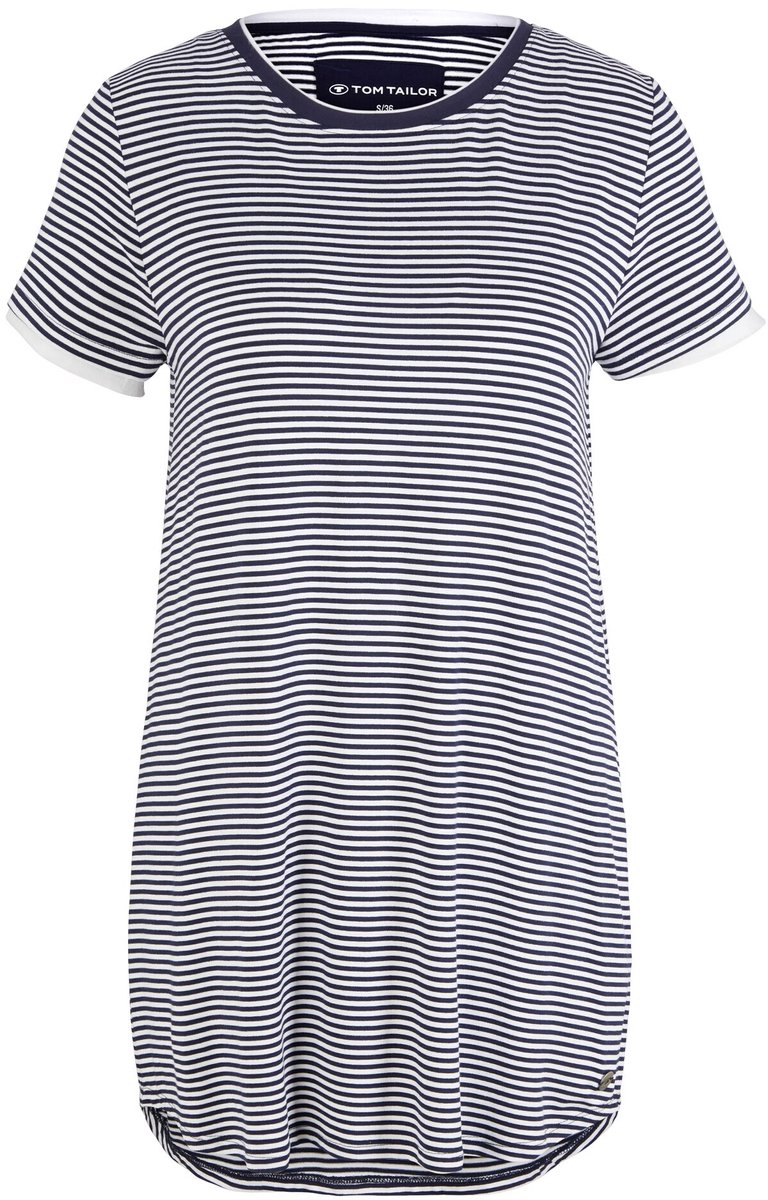 Tom Tailor - Pyjama-jurk met streepjespatroon - Maat 42 - blue ring