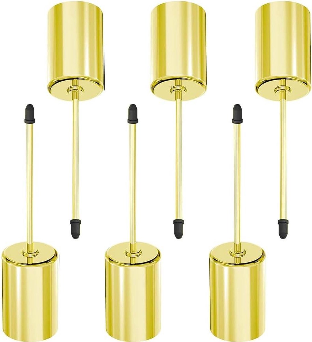 Cosensi - Adventskrans goud 6 stuks staafkaarsenhouders - Metalen kandelaar met doorn