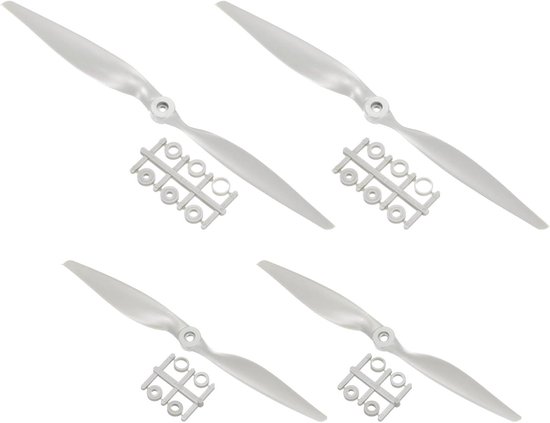Cosensi - Propellers voor elektrisch vliegtuig 5 x 5 en 16 x 12, 2 grijze messen met adapterringen