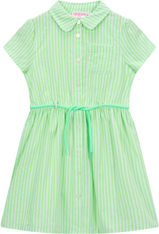 Someone MARLEY-SG-51-C Meisjes Jurk - FLUO GREEN