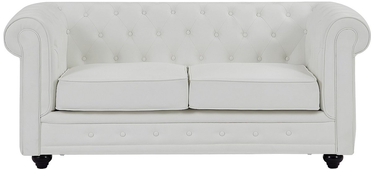 Vente-unique Tweezitsbank in wit kunstleer – - CHESTERFIELD
