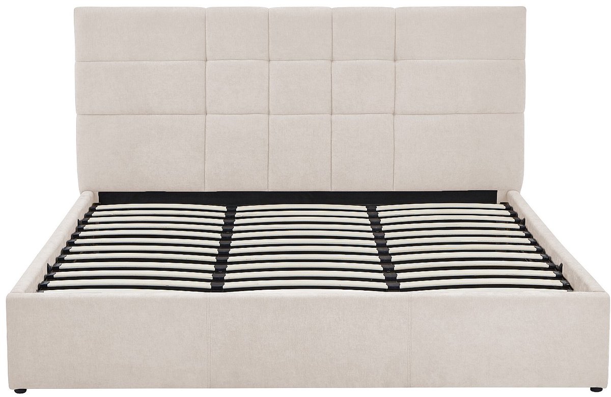 Vente-unique Bed met opbergruimte stof beige 200 x 200 cm