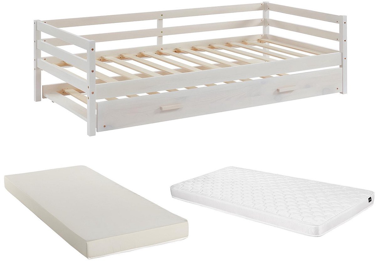Vente-unique Bedframe hout wit 90 x 190 cm