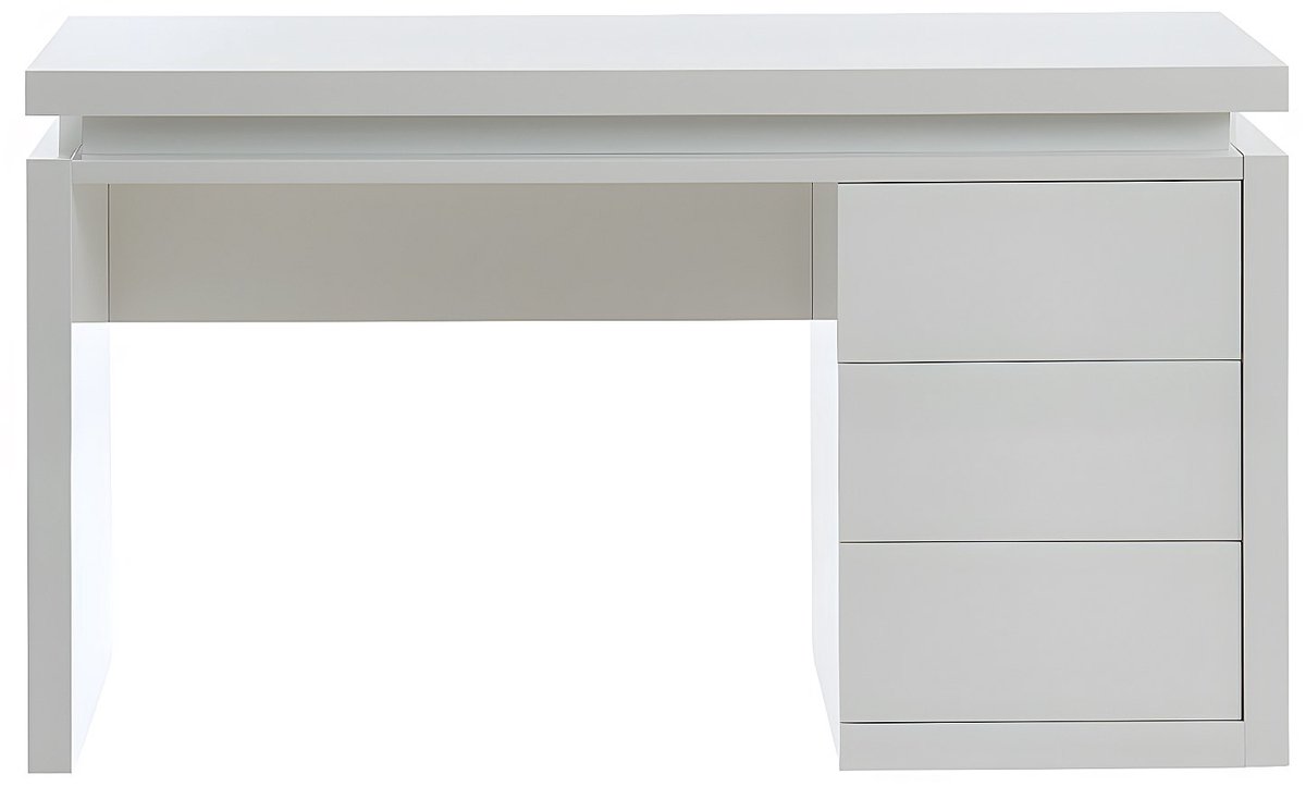 Vente-unique Bureau EMERSON - 3 lades - Wit gelakt MDF - Met led-lampjes