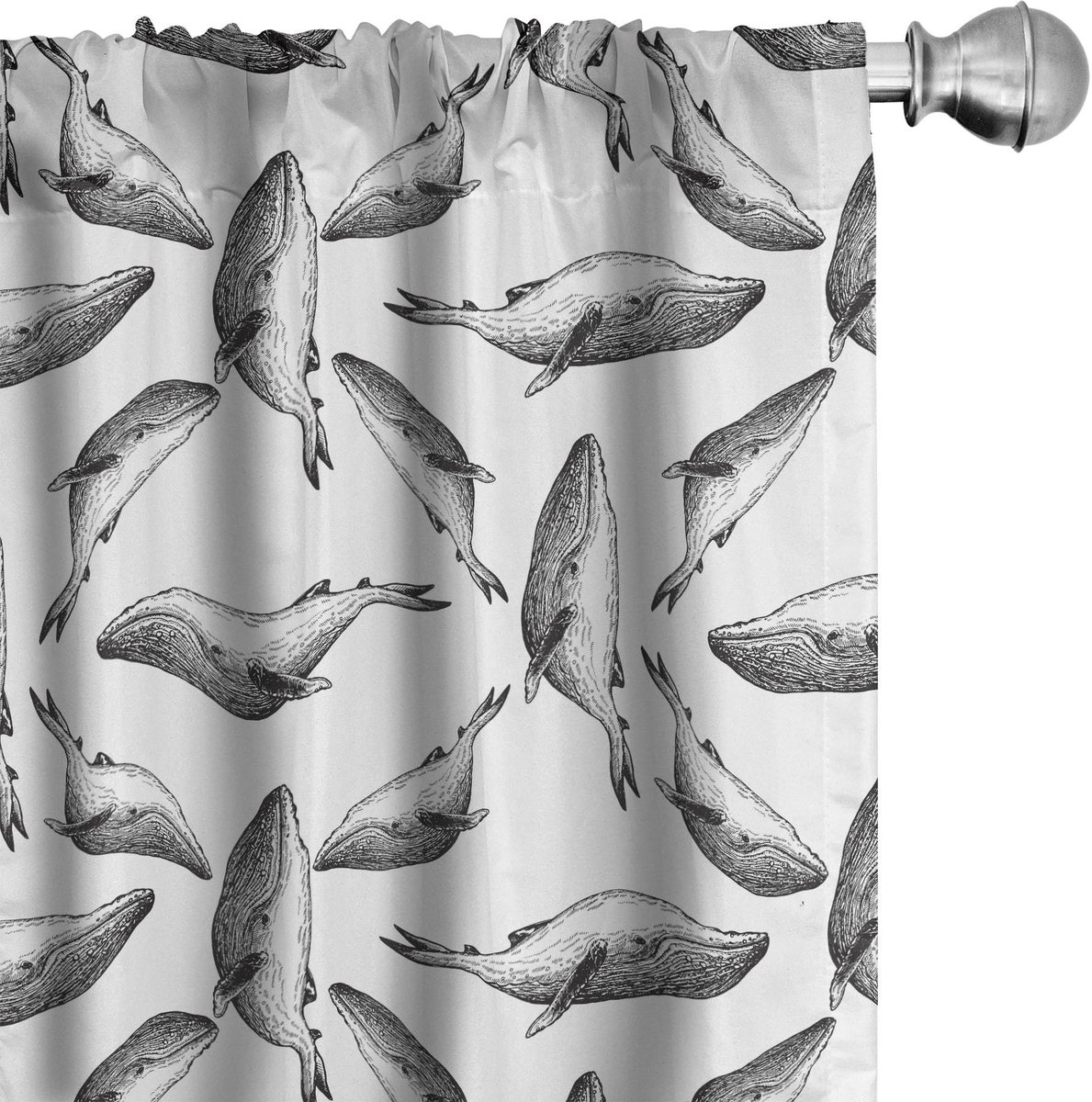 ABAKUHAUS Wale – Gardijnen – 2x75x225 cm – Mikrofaser – Zwart-Wit – Halfverduisterend