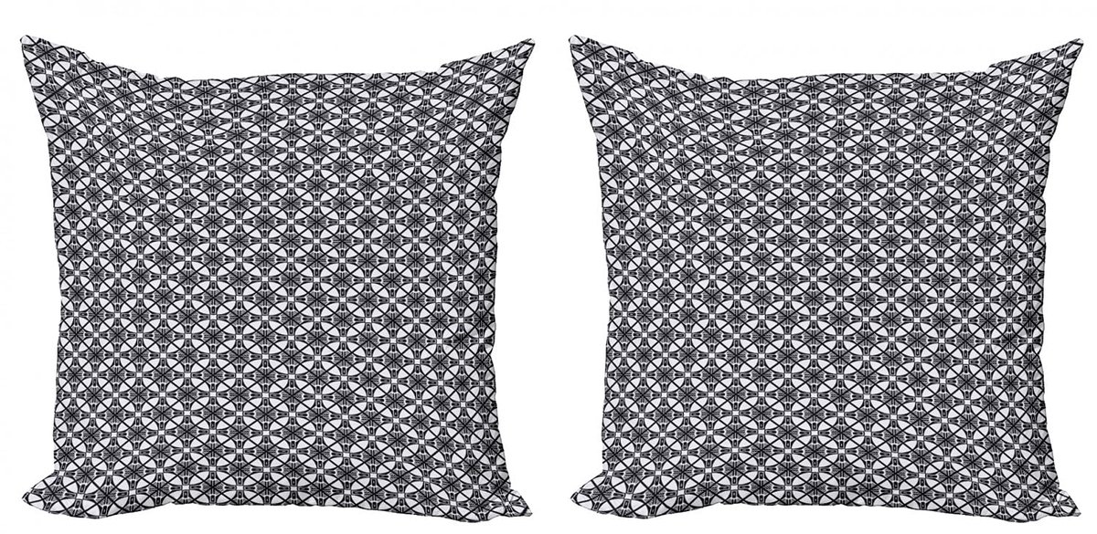 ABAKUHAUS Art Deco Kussenhoes Set – 2x40x40 cm – microvezel, dubbelzijdig Zwart