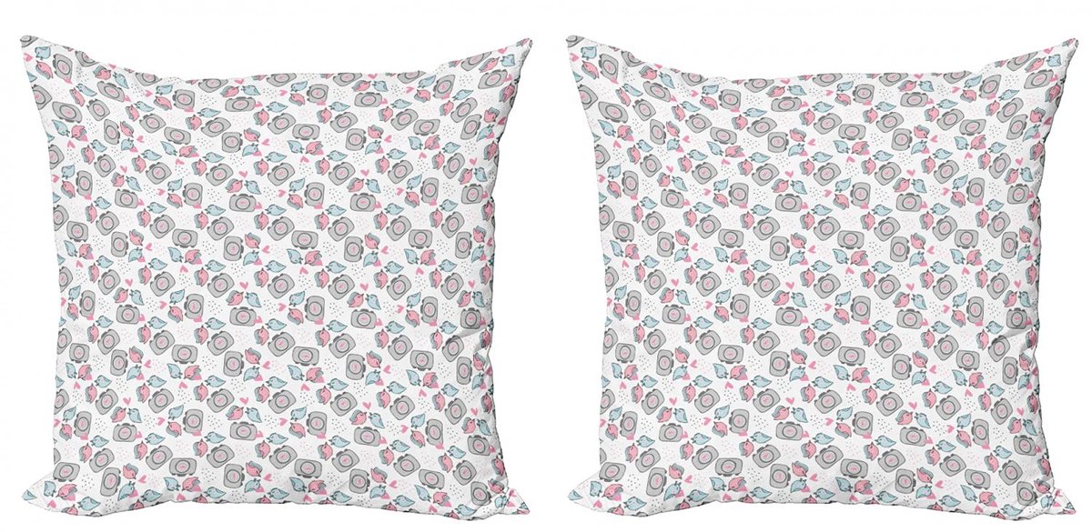 ABAKUHAUS Kussenhoes Set 2x45x45 cm – Dubbelzijdig Digitaalprint Hellroze