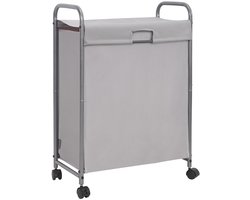 Unyqoos® Ruime wasmand met wielen en deksel voor smalle opbergruimtes