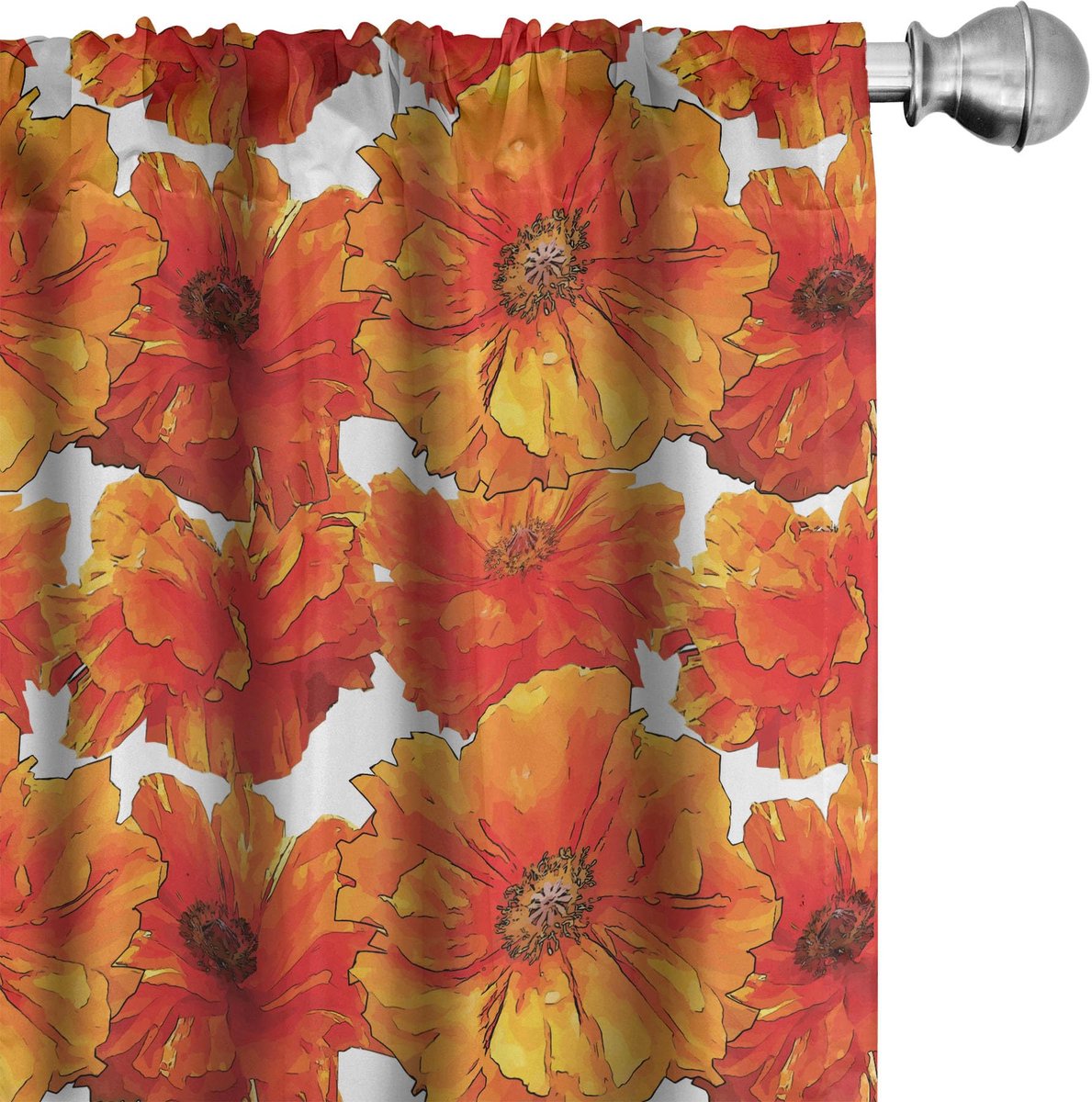 ABAKUHAUS oranje gordijnen – 2x75x245 cm – microvezel, halfverduisterend Gebraand oranje