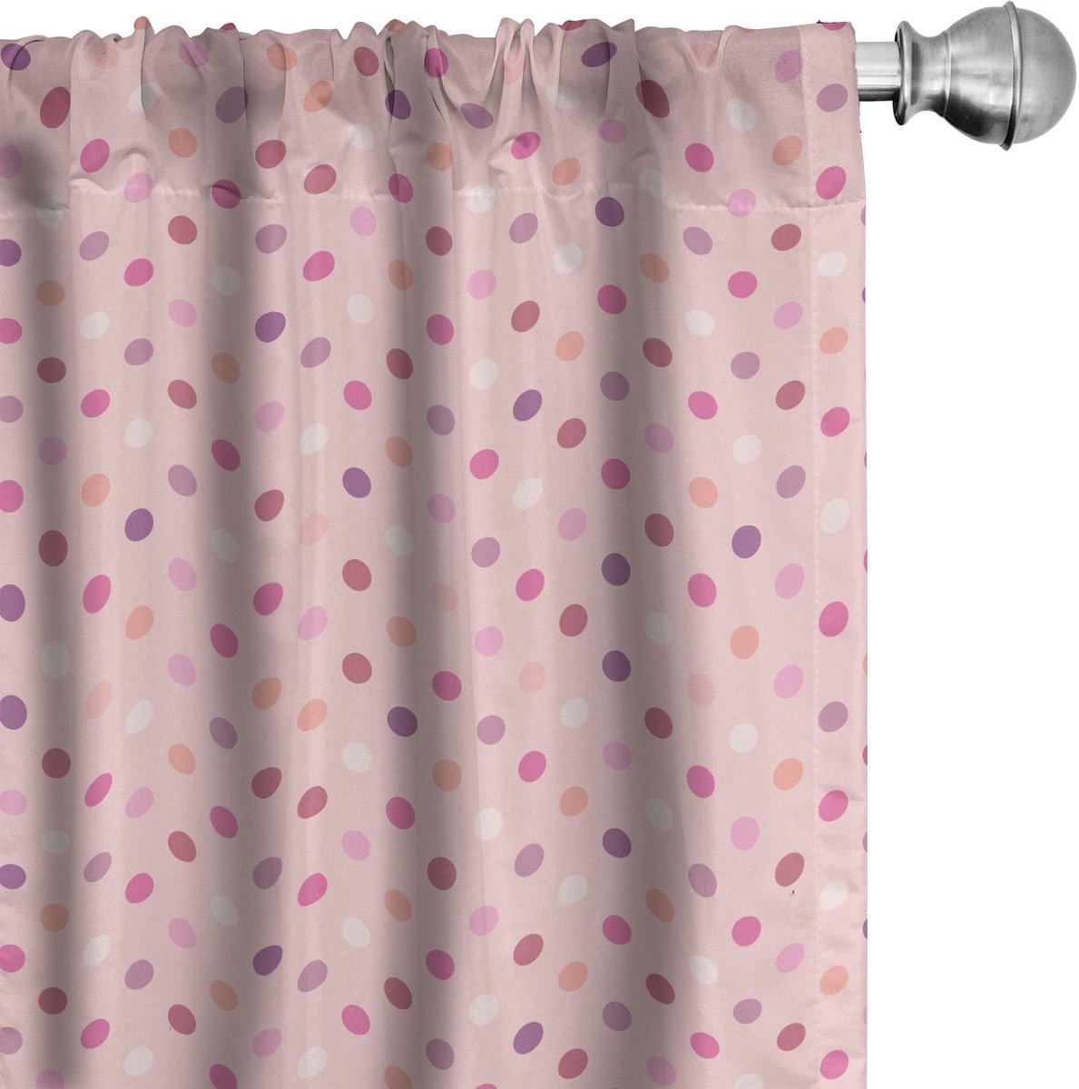 ABAKUHAUS Gordijnen met puntjespatroon – 2x75x245 cm – Roze/Lila, Verduisterend