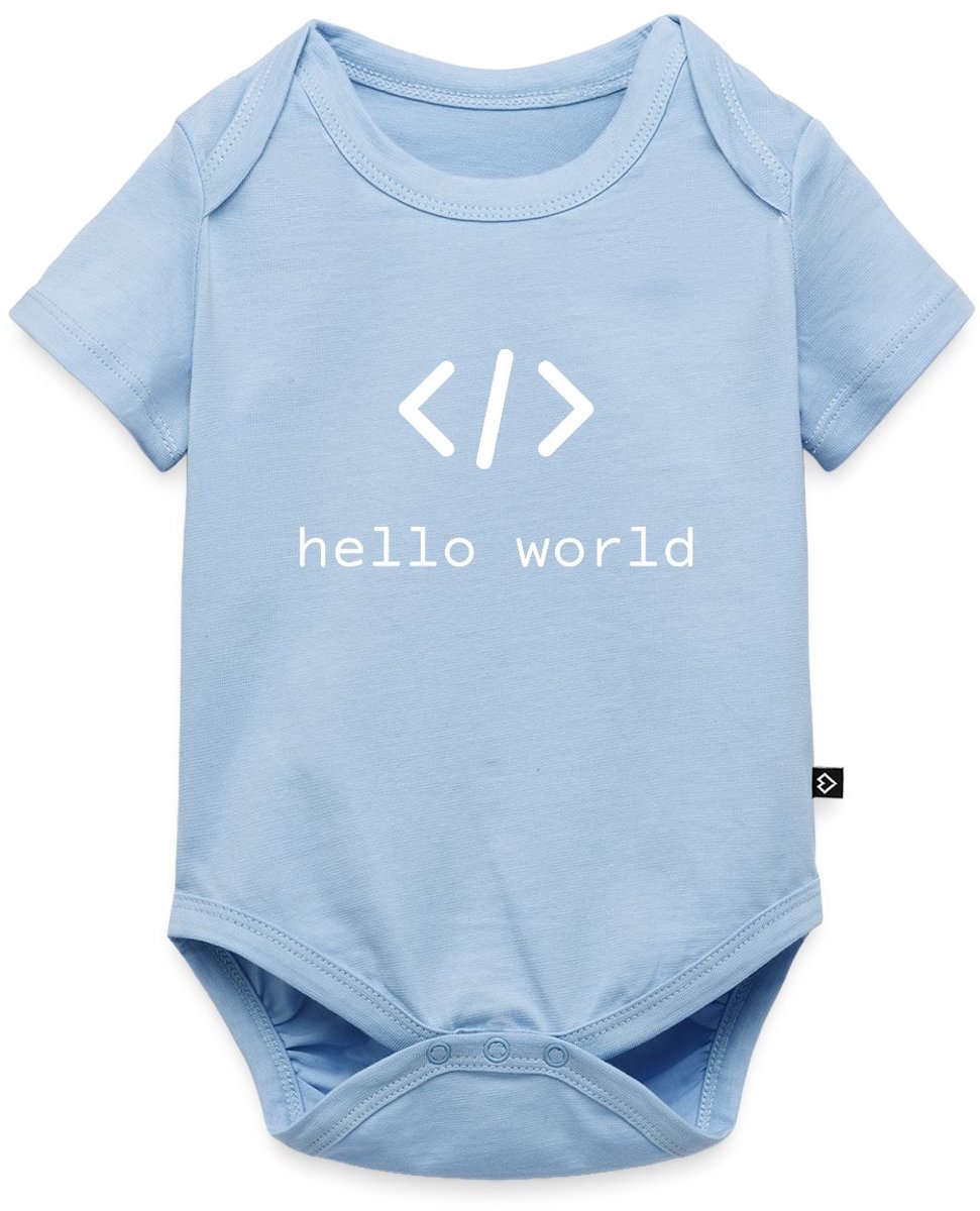 Hello World Programmeurs Baby Rompertje Met Korte Mouwen