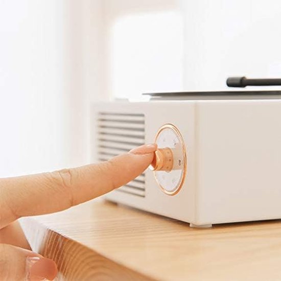 Deze retro-klassieke lichtroze Bluetooth-speaker heeft een klassiek ontwerp voor een platenspeler en is een leuk cadeau voor meisjes. Hij beschikt over een verbeterde bas en een luid volume. van Merkloos — afbeelding 2