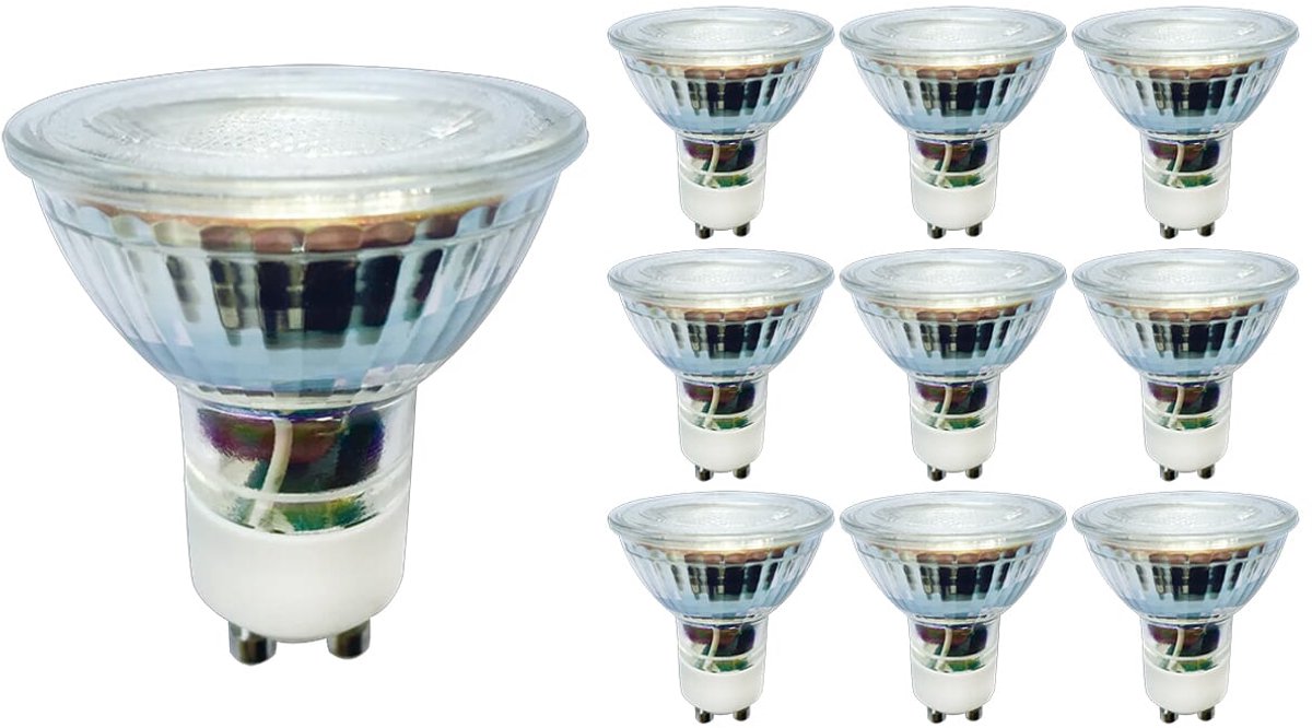 LED line LED Spot GU10 - 5W (vervangt 30W) - 410lm - Ø50mm - 230V - Energiezuinig - 10 stuks
