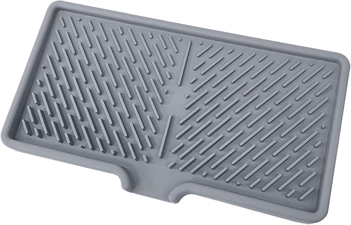 Siliconen afvoermat, 25 x 13 cm, multifunctionele gootsteenmat met afvoerfunctie, geschikt voor aanrechtbladen, spoelbakken, eettafels en koelkasten.