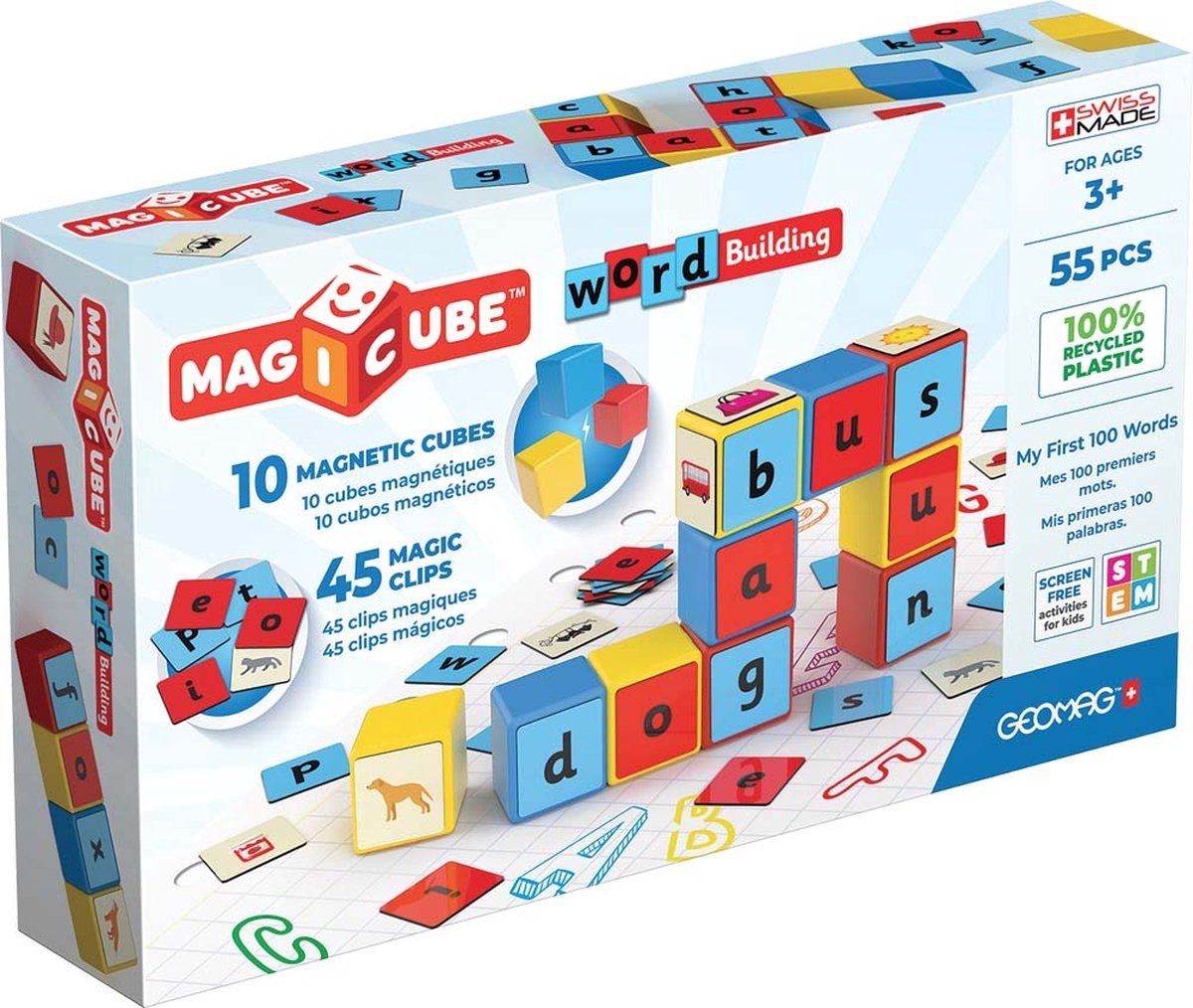 Geomag MagiCube Recycled - Magnetische Bouwblokken - 55-delig - Vanaf 3 jaar