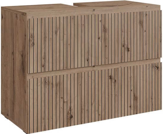 Vicco Takumi Wastafelonderkast – 80 x 58 cm met 2 laden Ambachtelijk