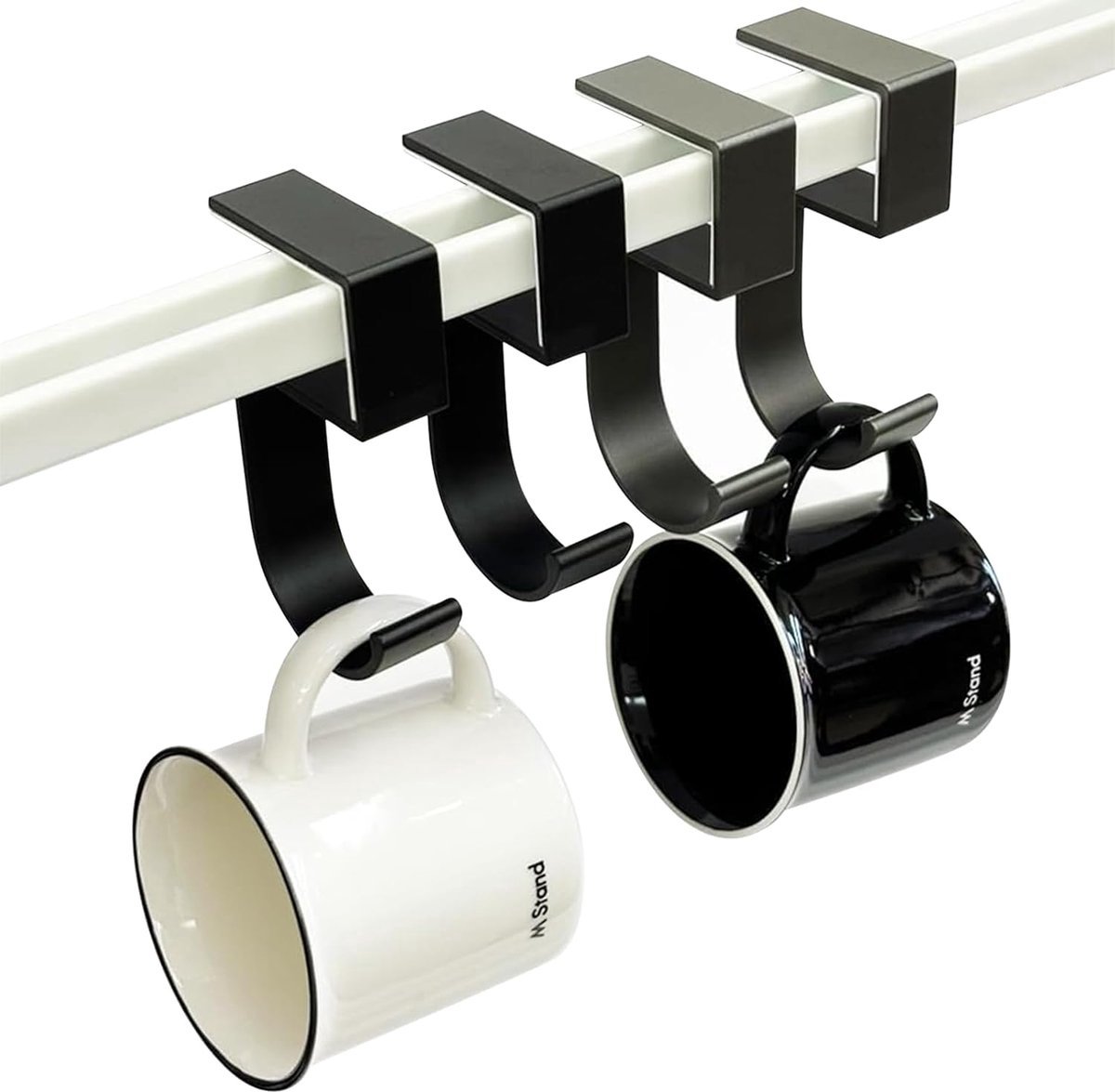 Stunq® Duurzame Set van Vier Handtassenhouders - Zwarte Kunststof Versie