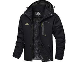 Heren Winter Waterdicht Winddicht Winterjack Warme Fleece Voering Ski Regenjas met Capuchon