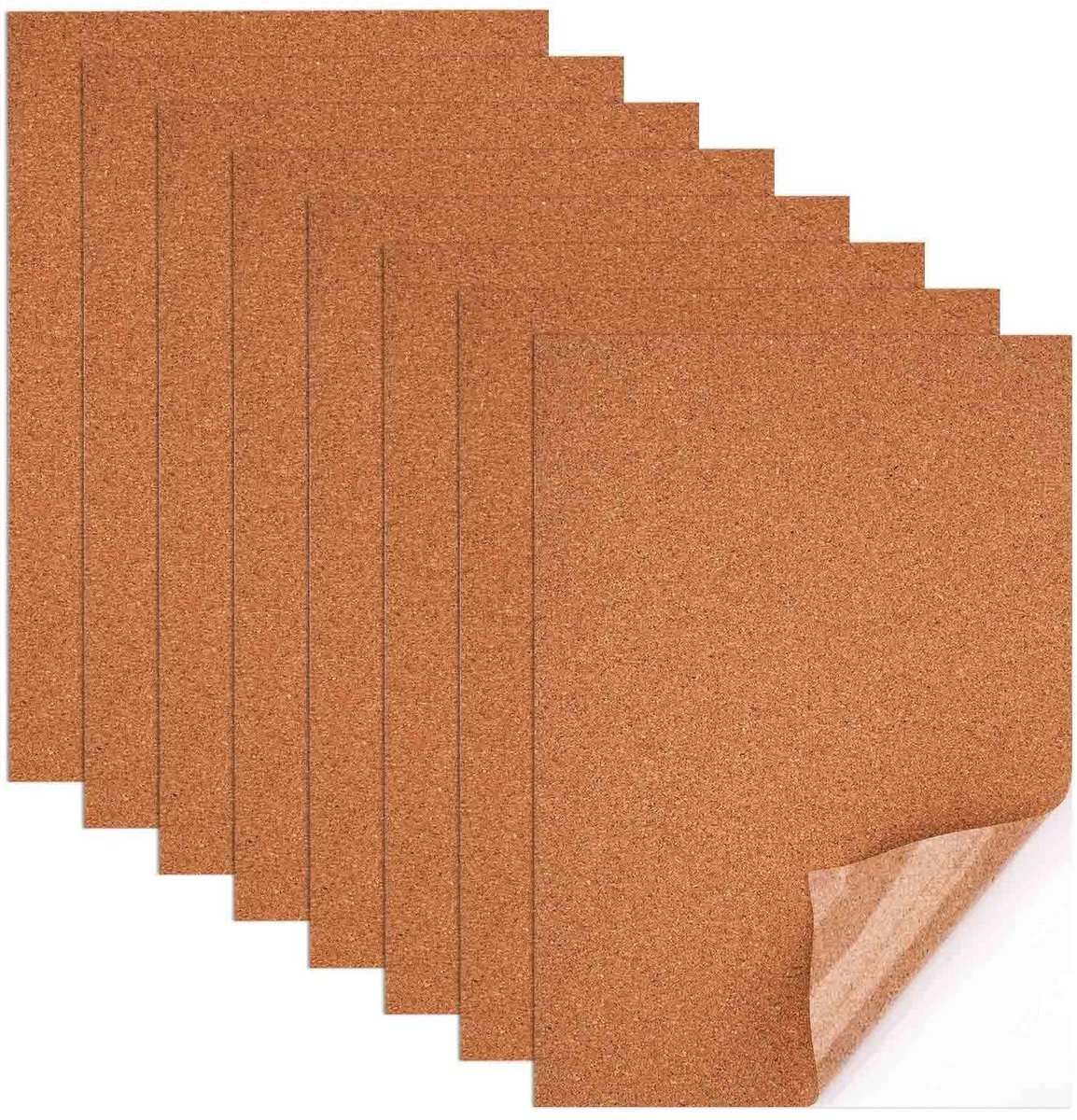 Set van 8 Zelfklevende Kurkplaten 300x210mm voor Creatieve Klussen en Wanddecoratie