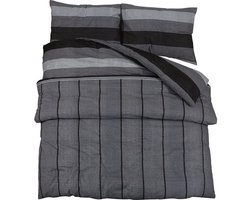 Dekbedovertrekset | Beddengoed 200x200 cm katoen donkergrijs