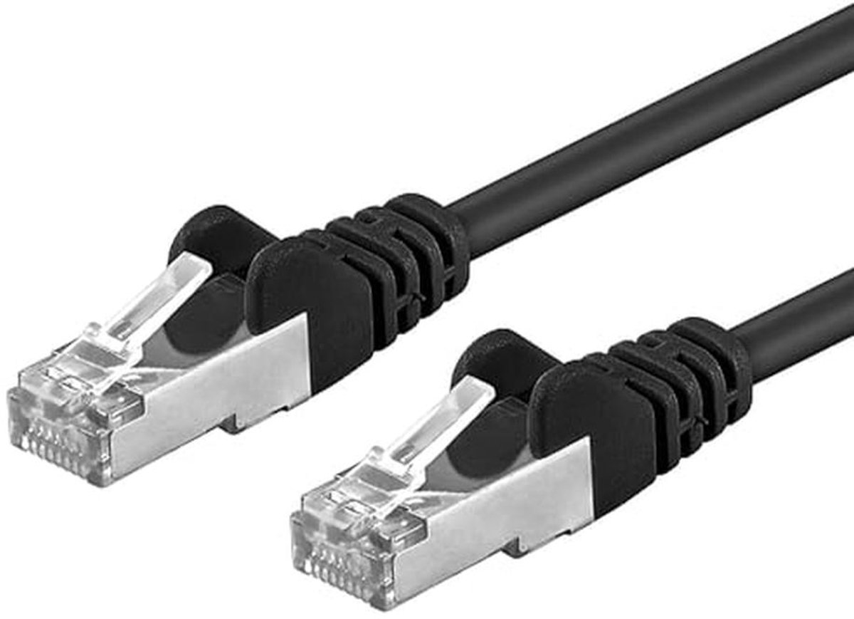 Patchkabel CAT6a S-FTP, RJ45-RJ45, 1 meter - Zwart