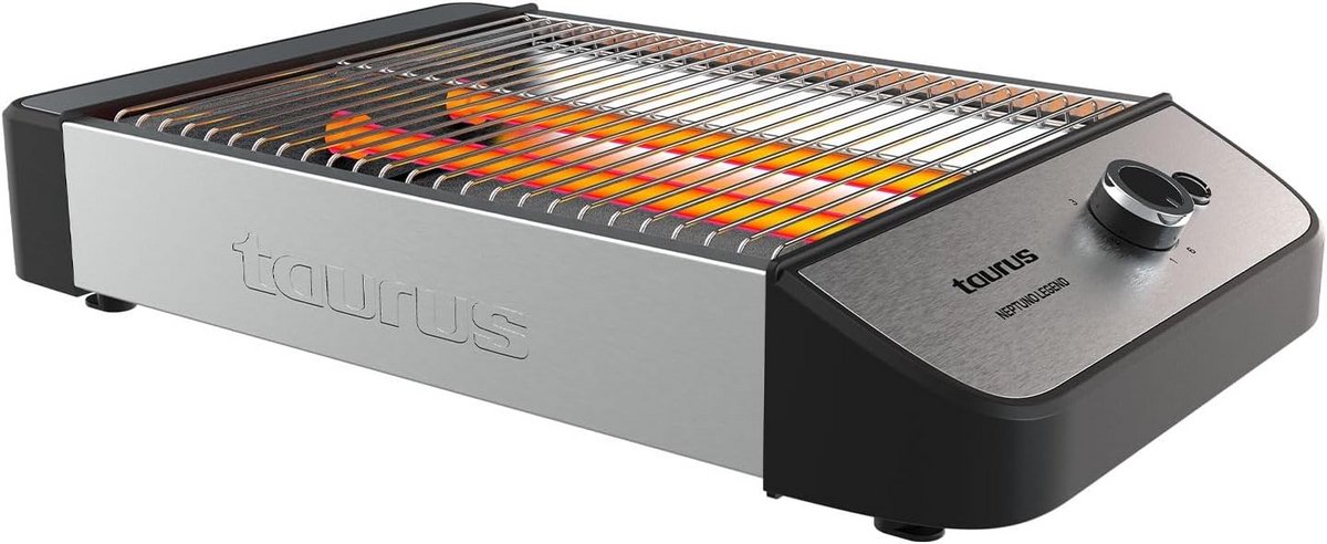 Horizontale Broodrooster voor 4 Sneetjes - 1000W met Kruimellade en RVS Afwerking