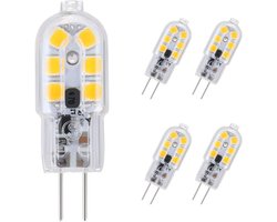 5-Pack G4 LED Lampen 2W Warmwit - Vervanger 20W Halogeen - 12V AC/DC - 3000K